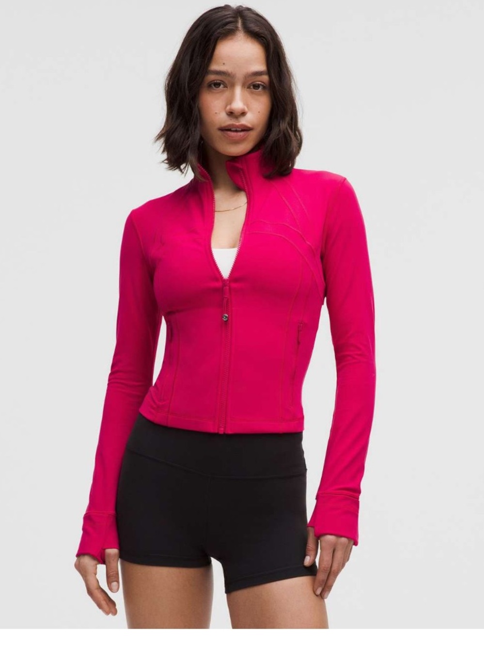 lululemon athletica Define Cropped Jacket in Dragonfruit Pink